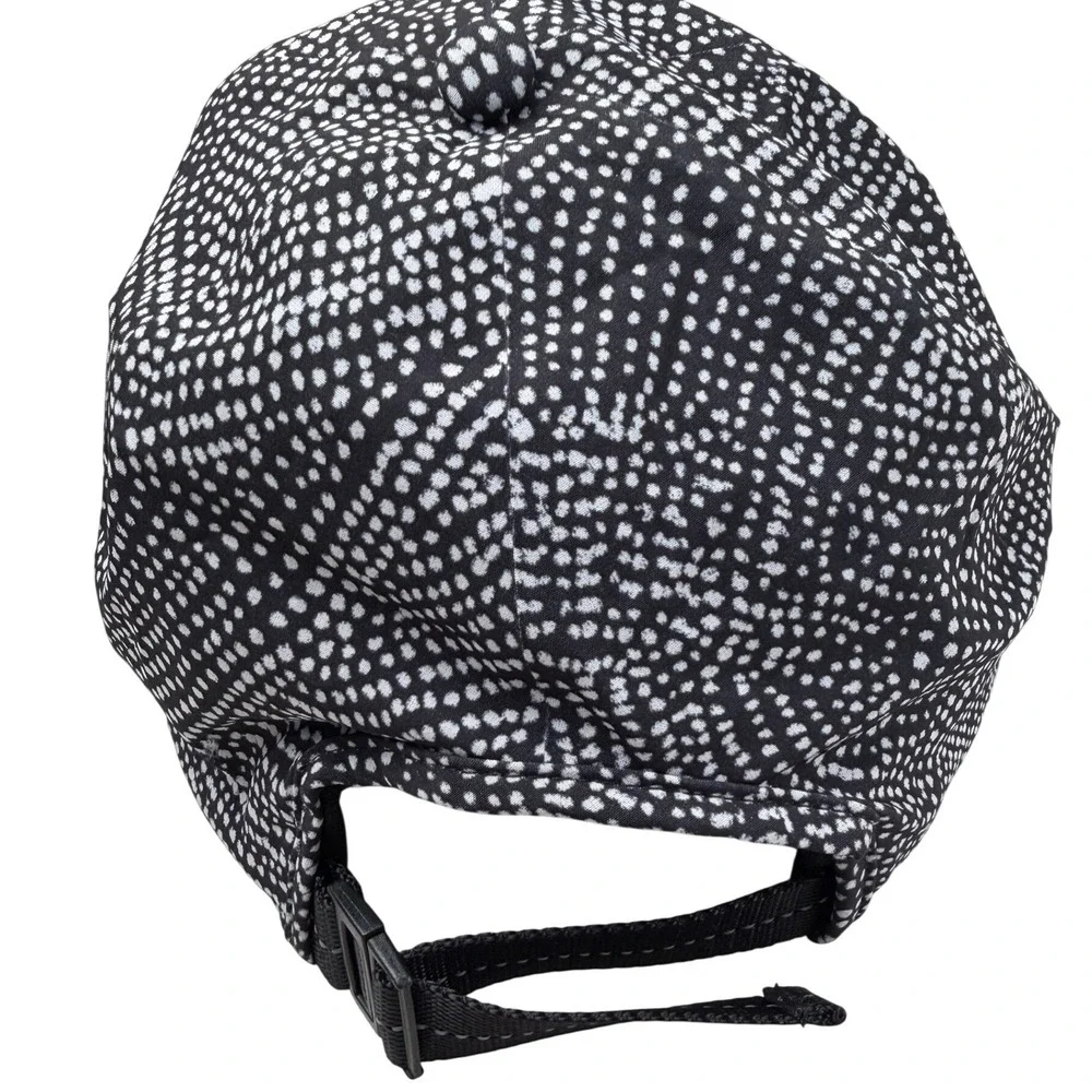 Lululemon Fast and Free Run Hat Black White Polka Dot OS Reflective Adjustable